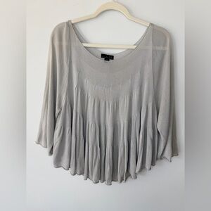 LINE Flowy Mesh Blouse – Grey – Size S – Elegant Draped Top